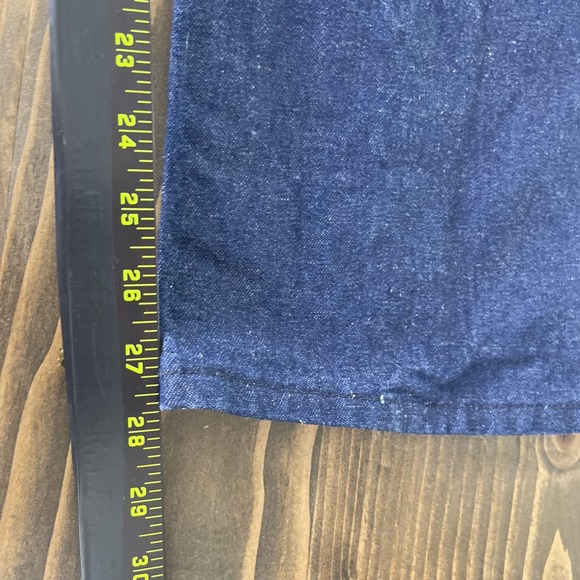 Round House Overall Carpenter Bibs Mens Size 34 Dark Wash Denim Workwear - Picture 10 of 12